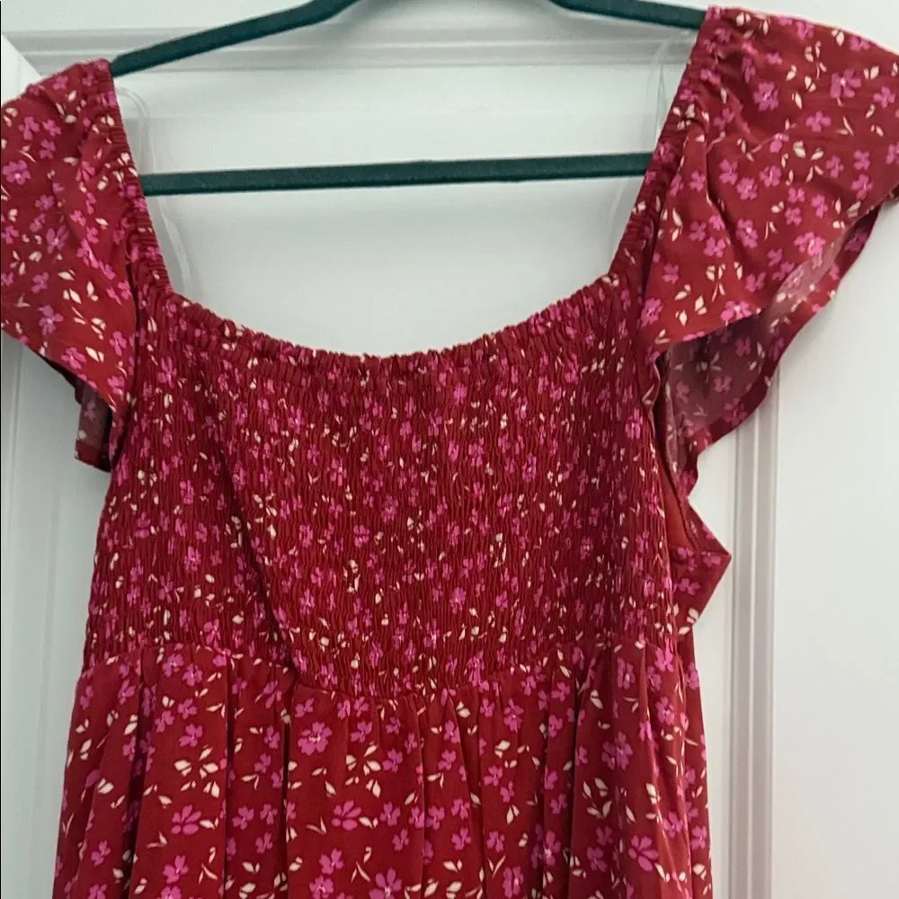 All in Favor Red Floral Mini Dress - Picture 4 of 4
